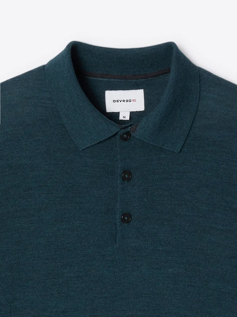 Pull col boutonné en laine mérinos