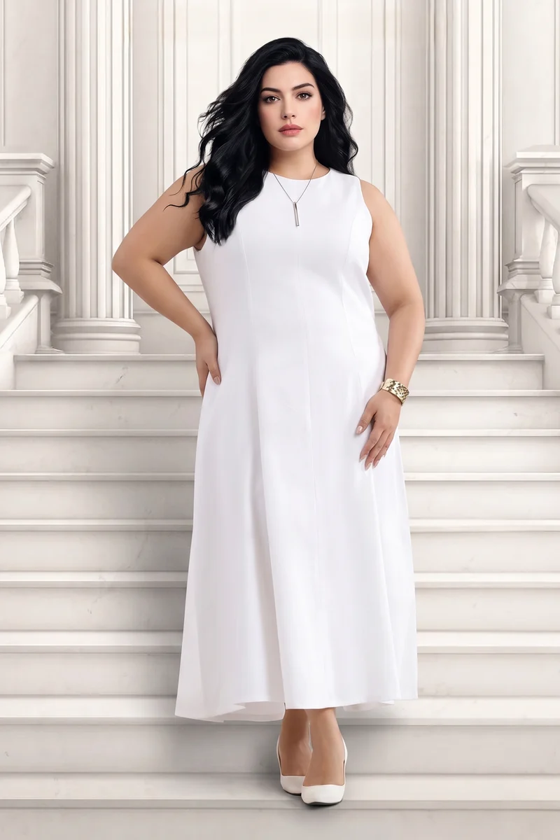 Beiel|Cotton Aline Dress With Fitted Body
