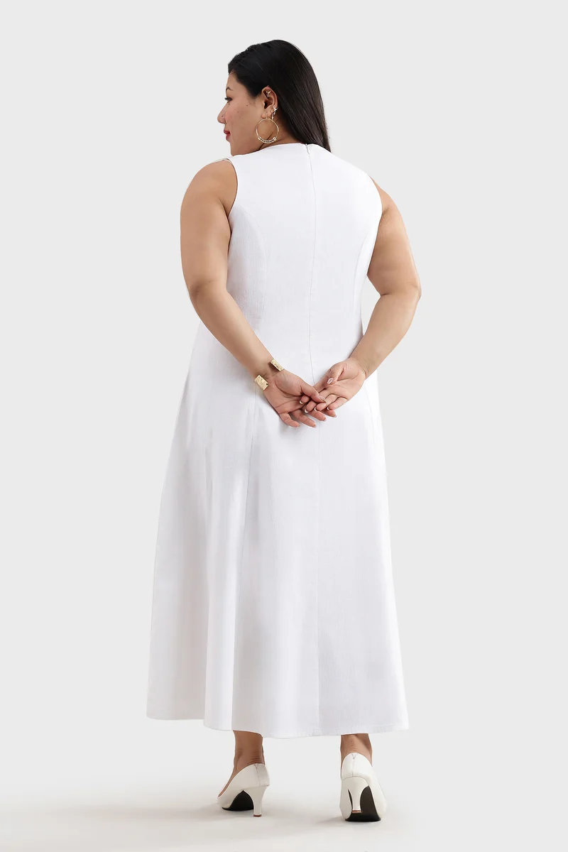 Beiel|Cotton Aline Dress With Fitted Body