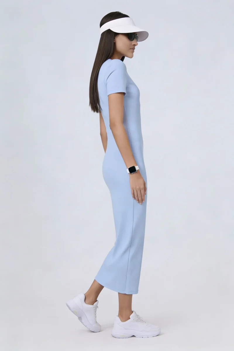 Ginni|100% Cotton Ribbed Tshirt Dress
