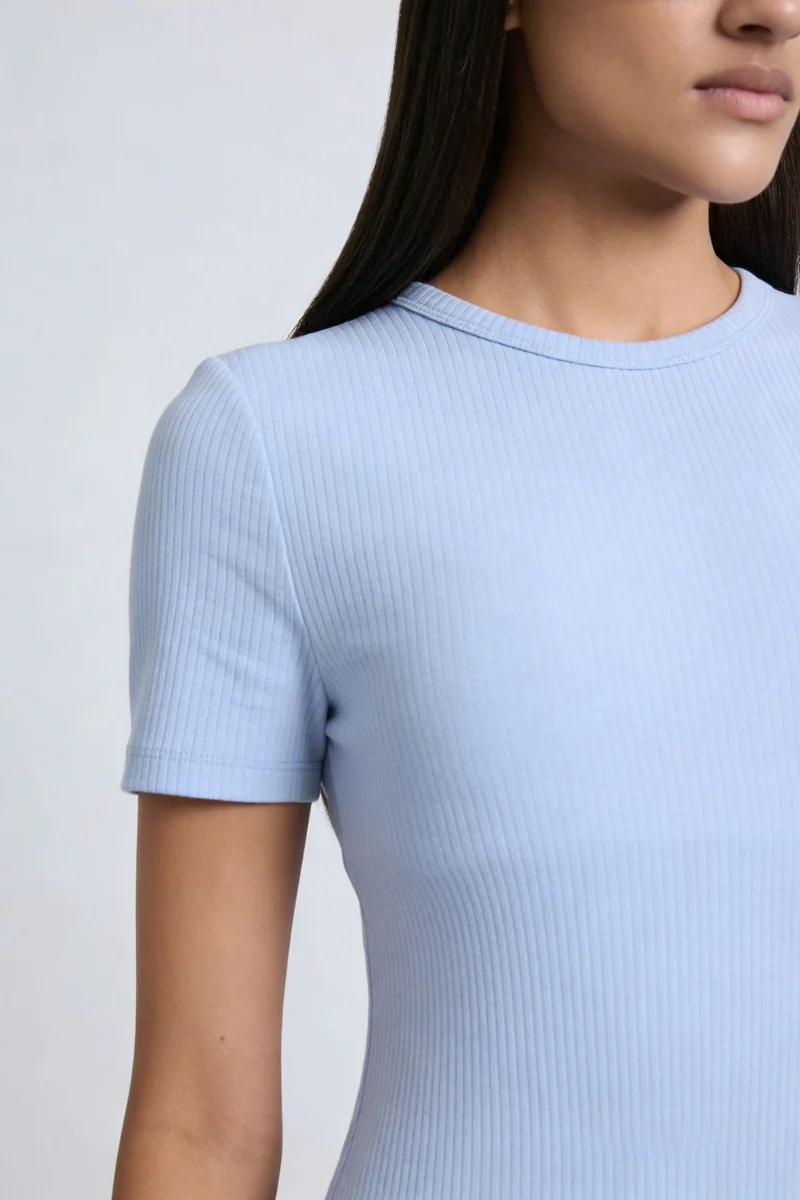 Ginni|100% Cotton Ribbed Tshirt Dress