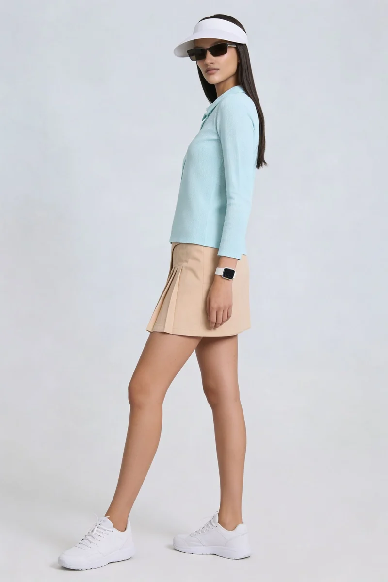 Nino|100% Cotton Collared Relaxed Knit Top