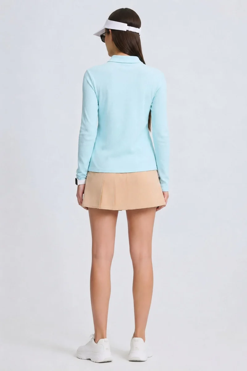 Nino|100% Cotton Collared Relaxed Knit Top