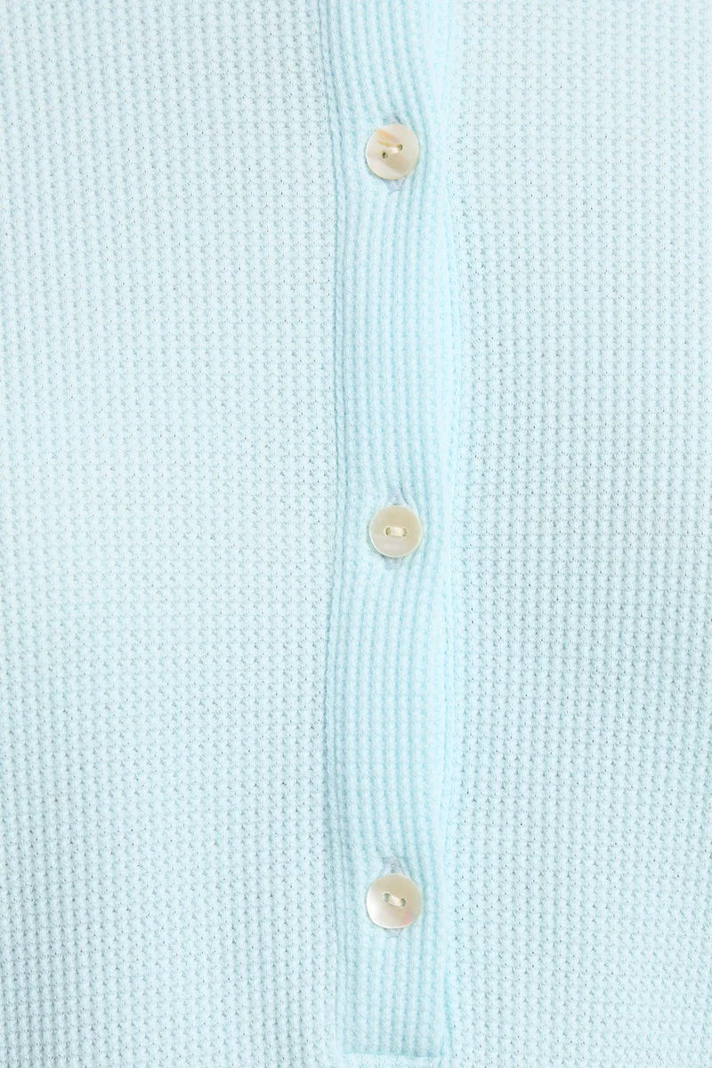 Nino|100% Cotton Collared Relaxed Knit Top