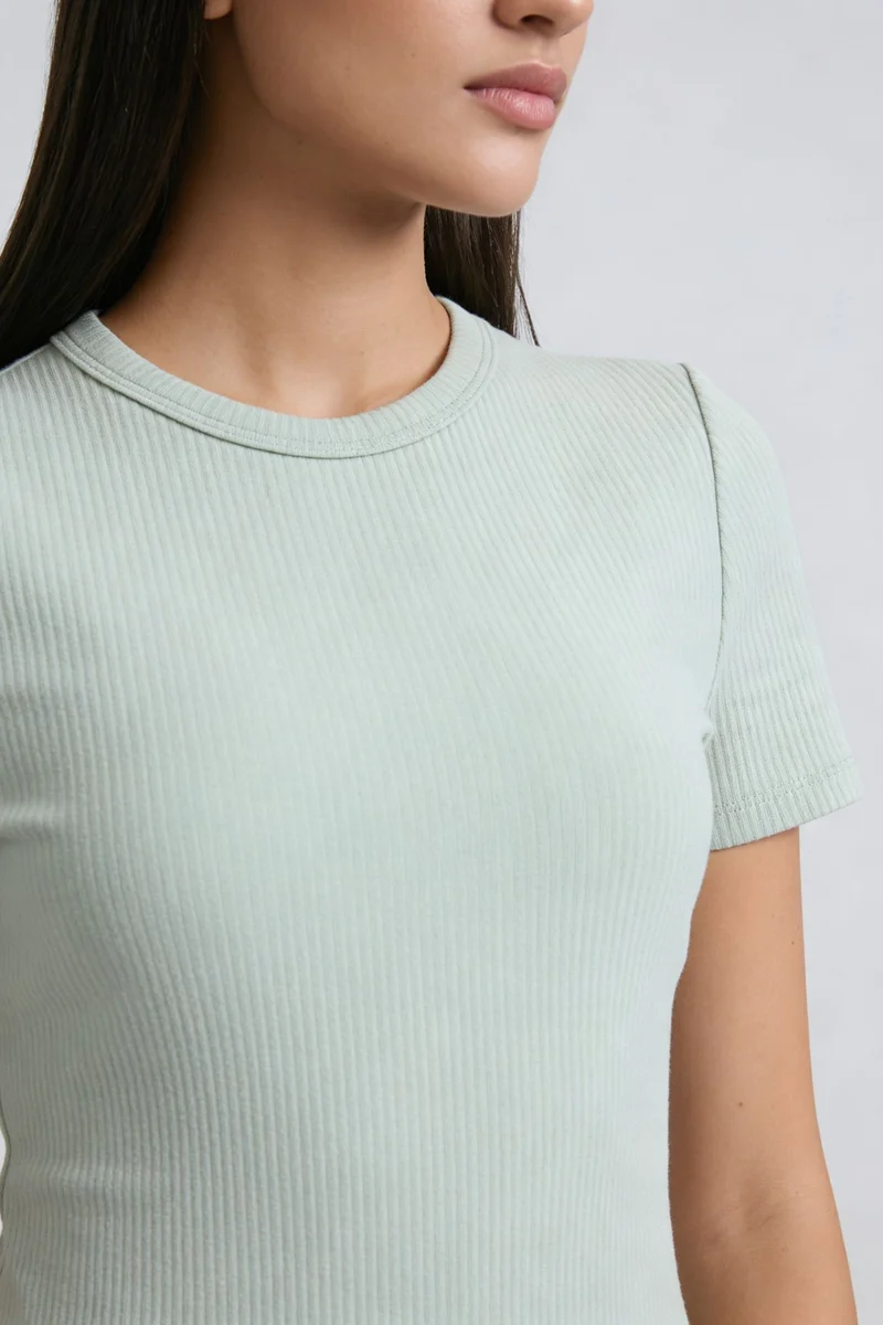 Wanu|100% Cotton Ribbed Tshirt Dress