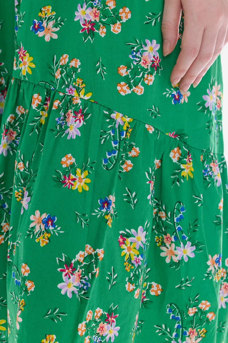 Elvy|100% Cotton One Shoulder Midi Dress
