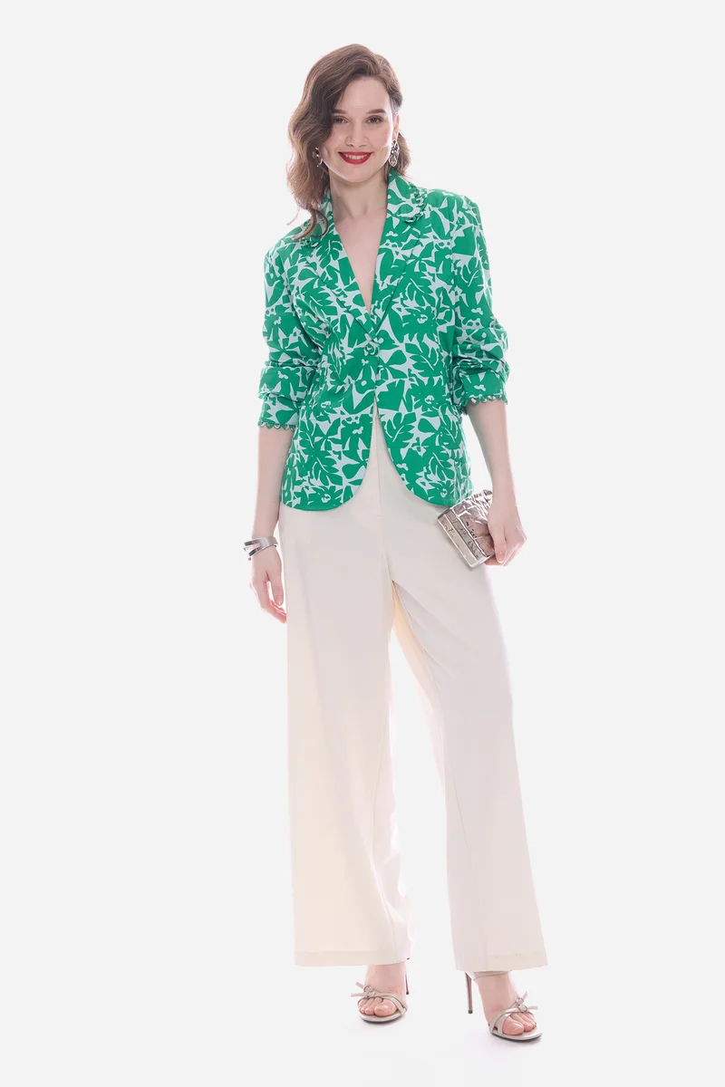 Emdie Blazer|100% Cotton Regular Fit Floral Blazer