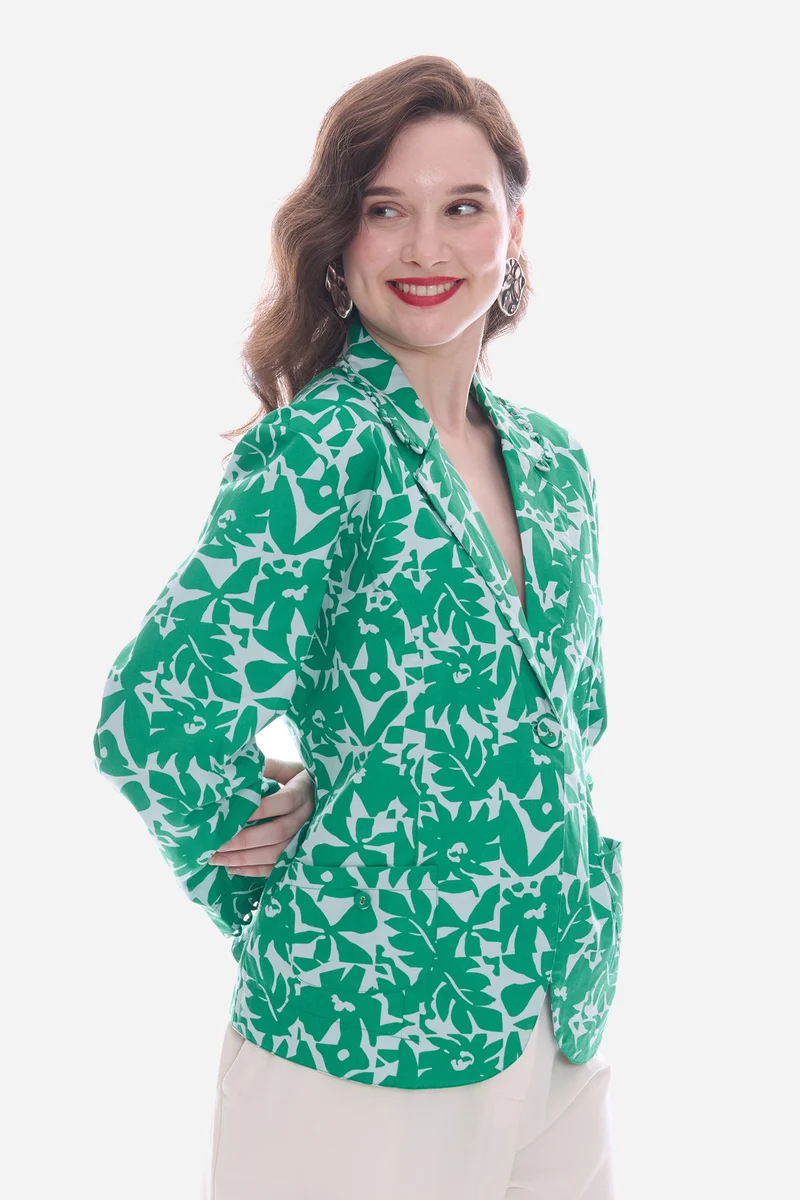 Emdie Blazer|100% Cotton Regular Fit Floral Blazer