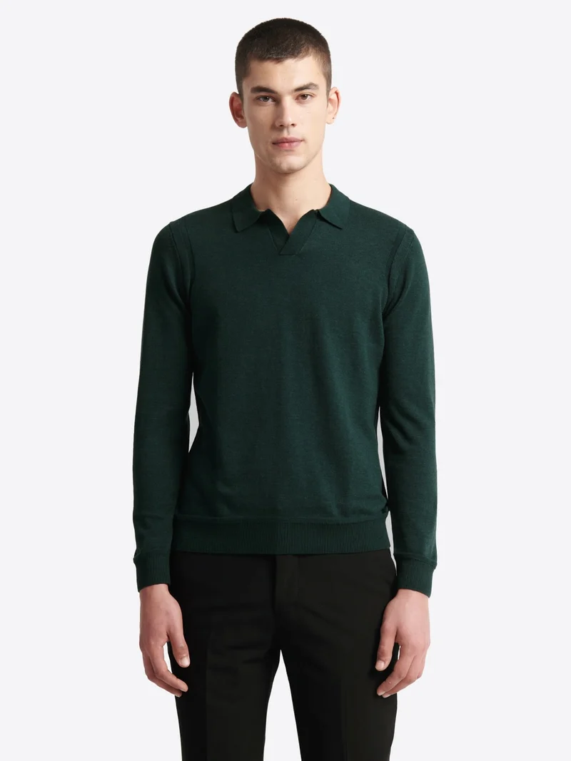 Pull à col derby en coton mélangé