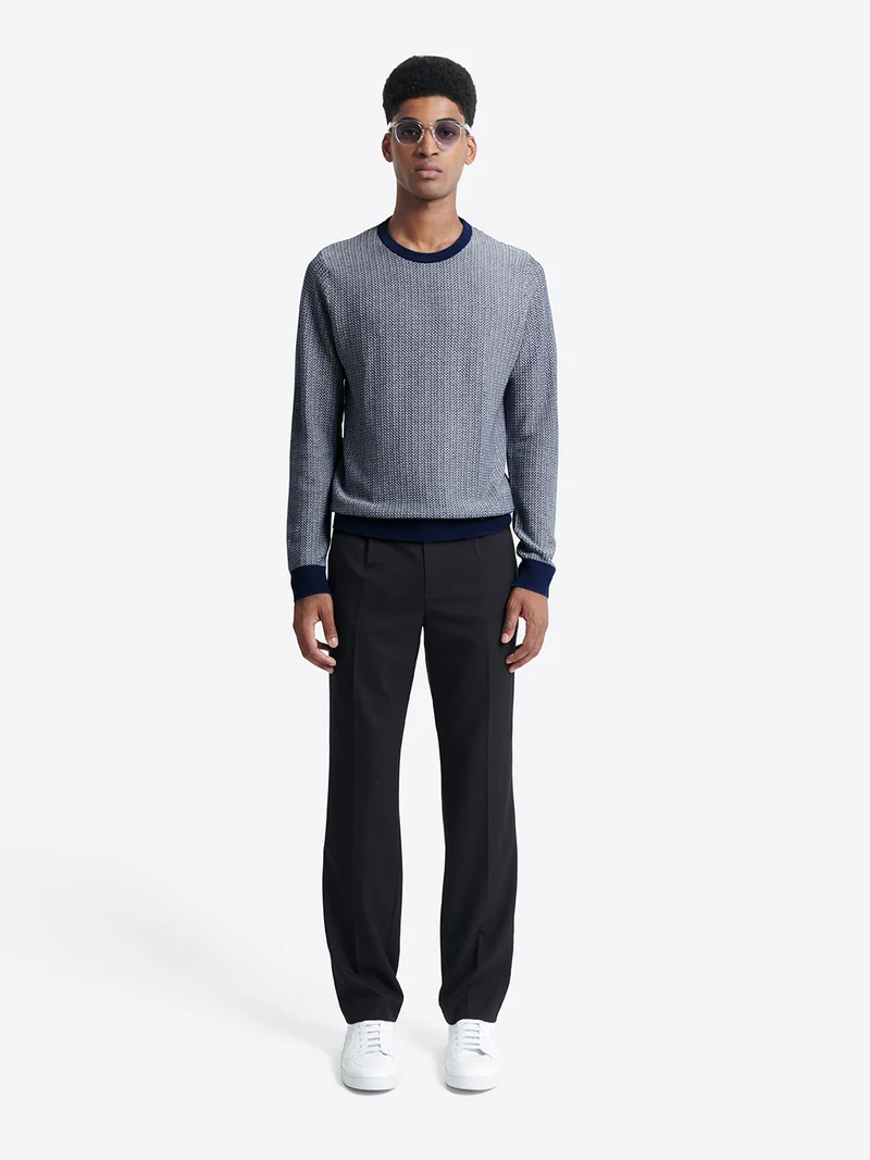 Pull col rond en coton viscose