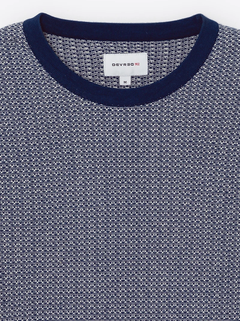 Pull col rond en coton viscose