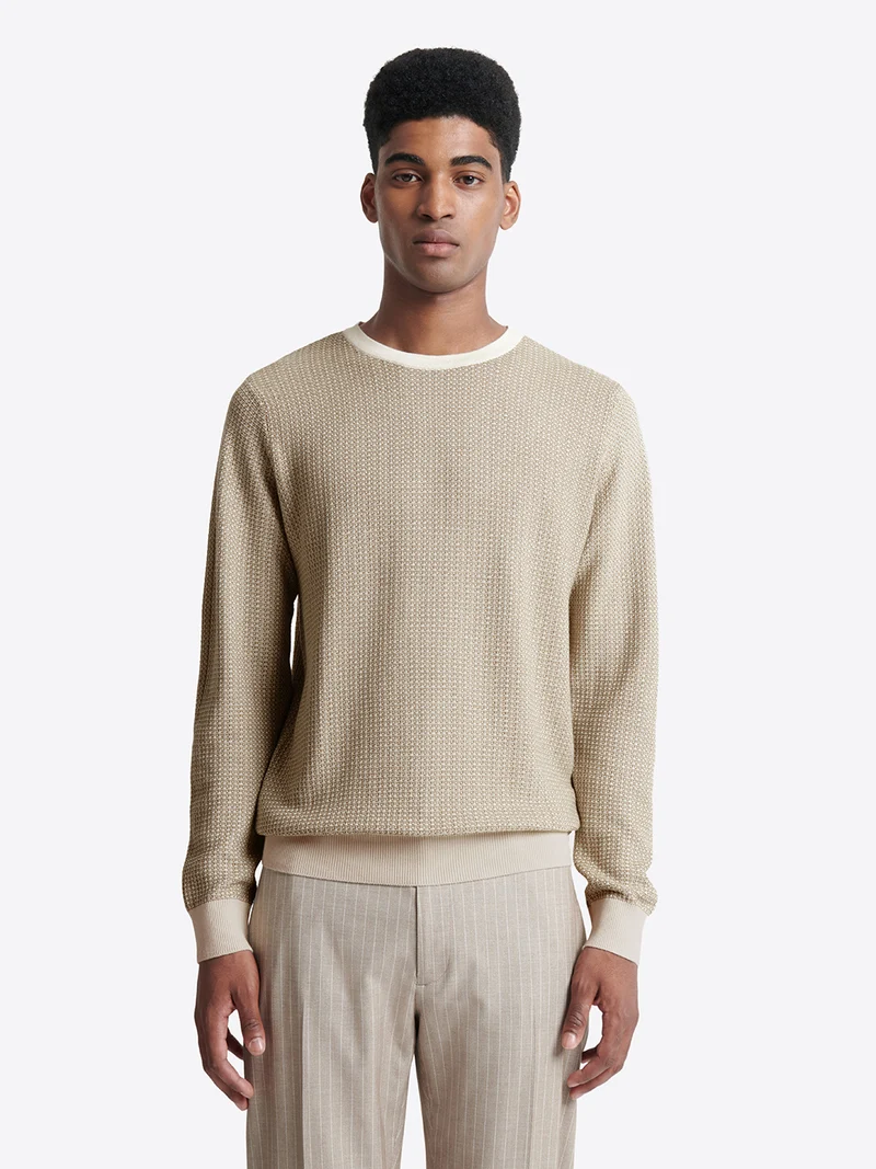 Pull col rond en coton viscose