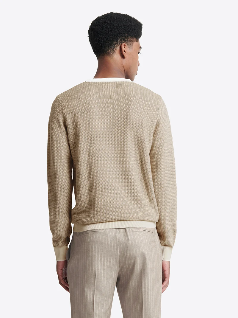 Pull col rond en coton viscose