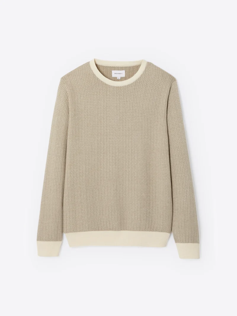Pull col rond en coton viscose