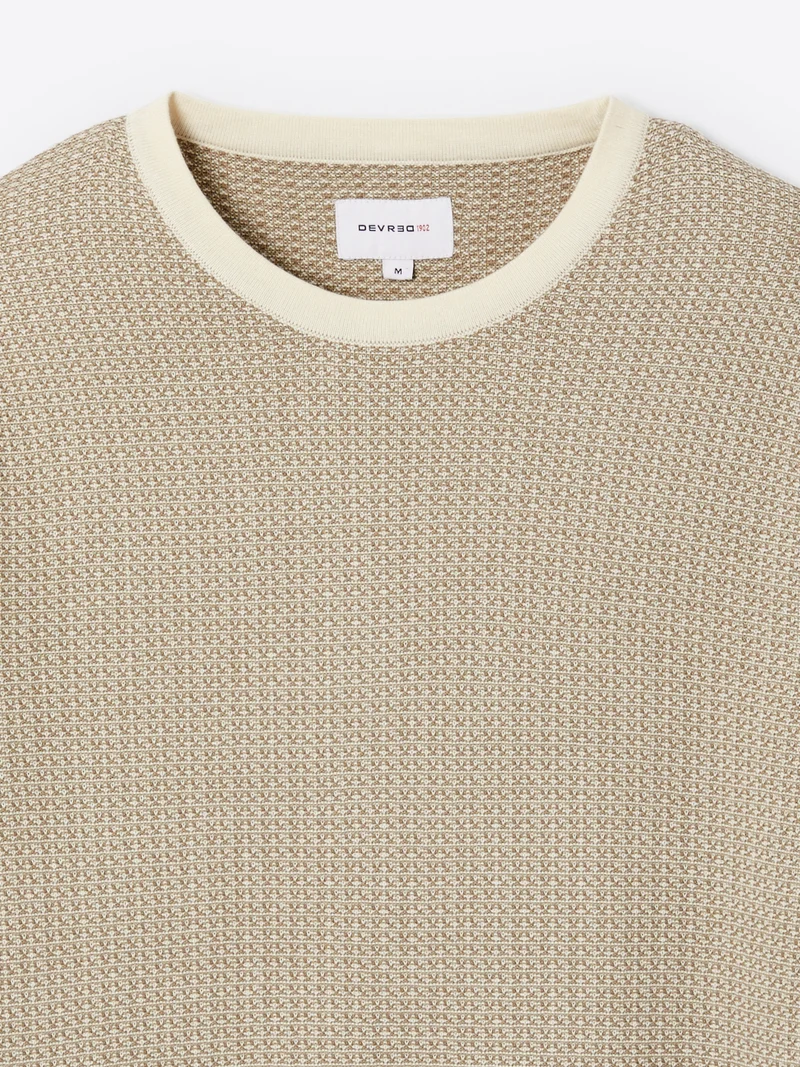 Pull col rond en coton viscose