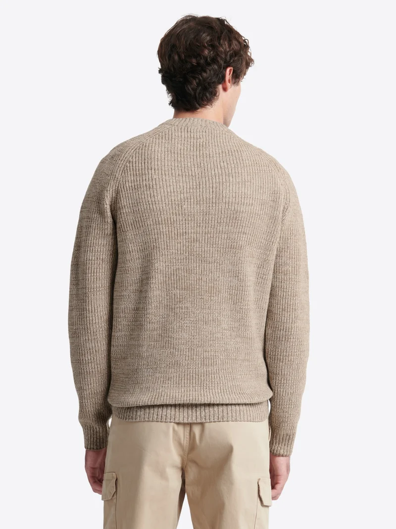 Pull col rond en coton laine majoritaire