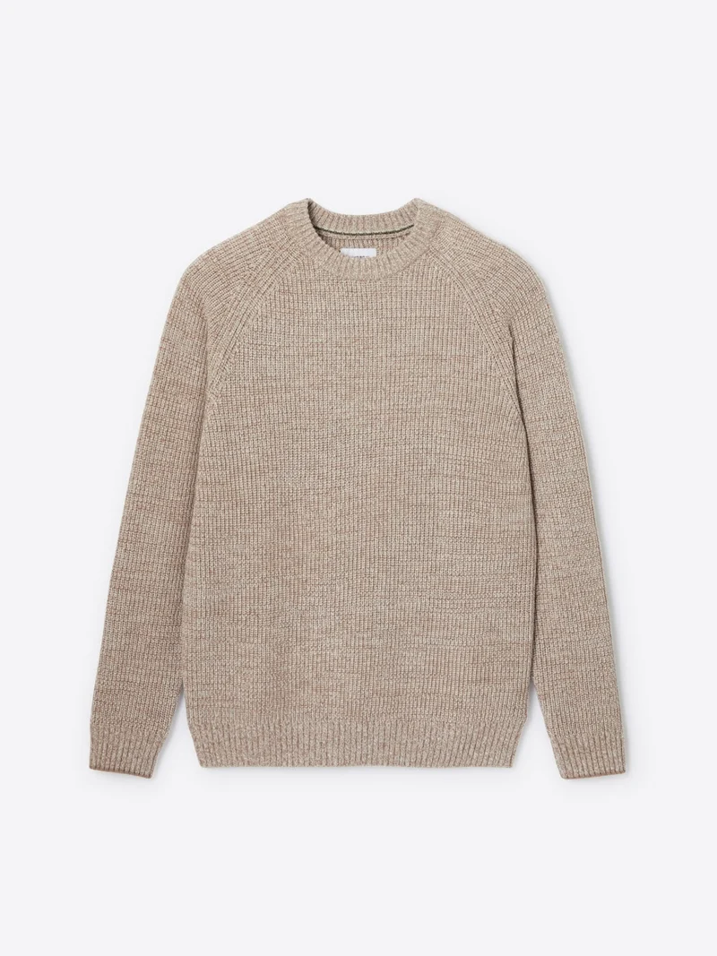 Pull col rond en coton laine majoritaire