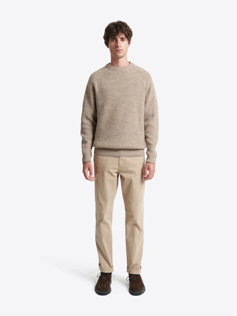 Pull col rond en coton laine majoritaire