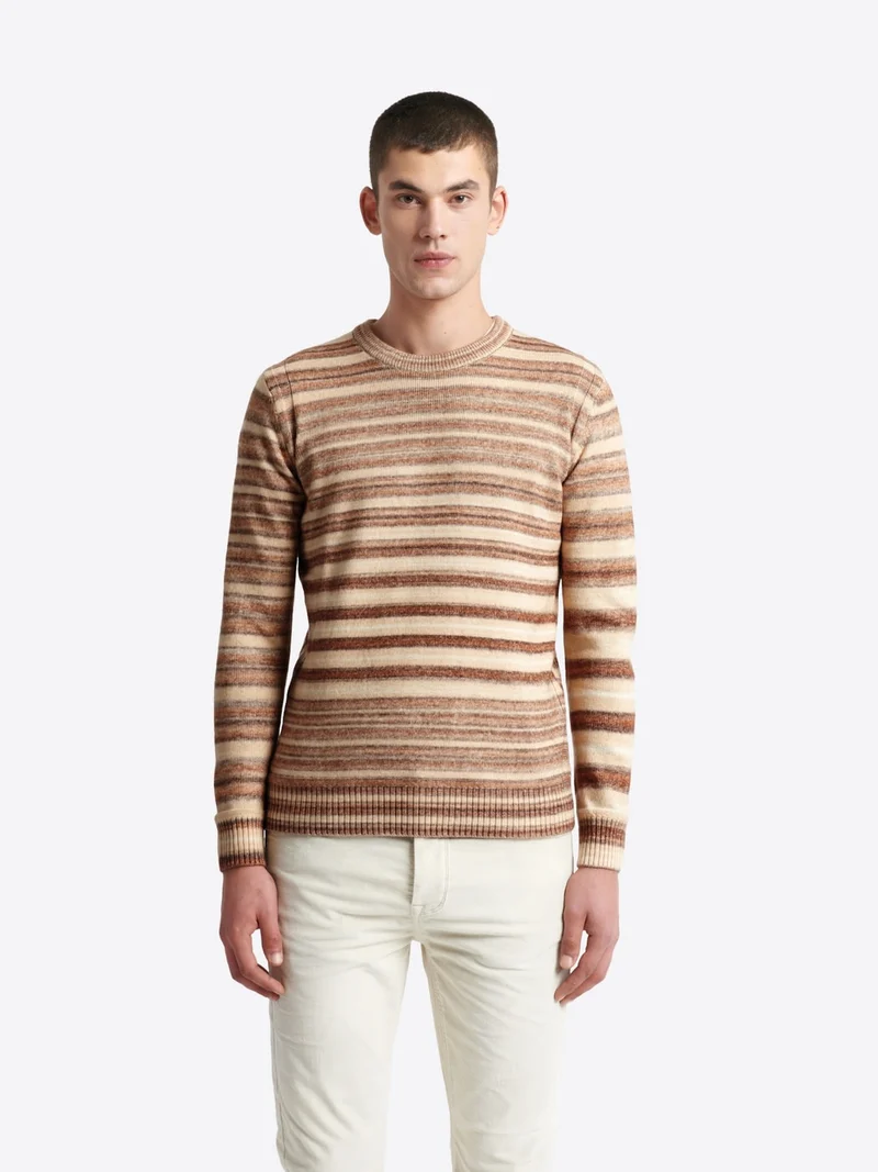 Pull col rond en coton mélangé