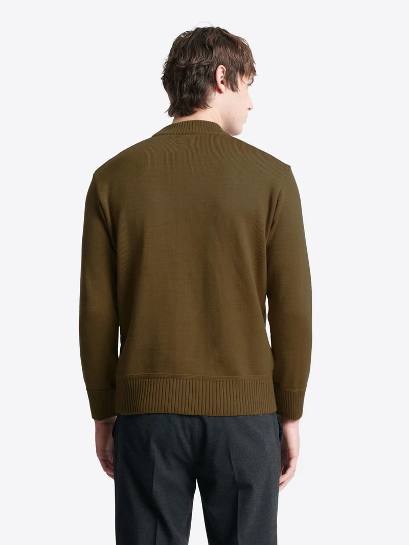Pull col rond montant en laine mérinos