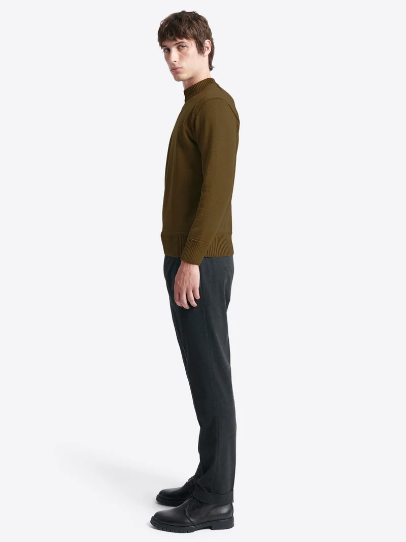 Pull col rond montant en laine mérinos