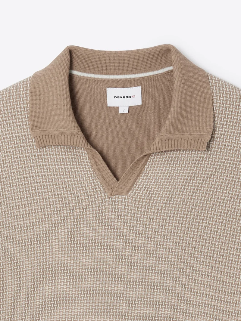 Pull col polo bicolore en coton