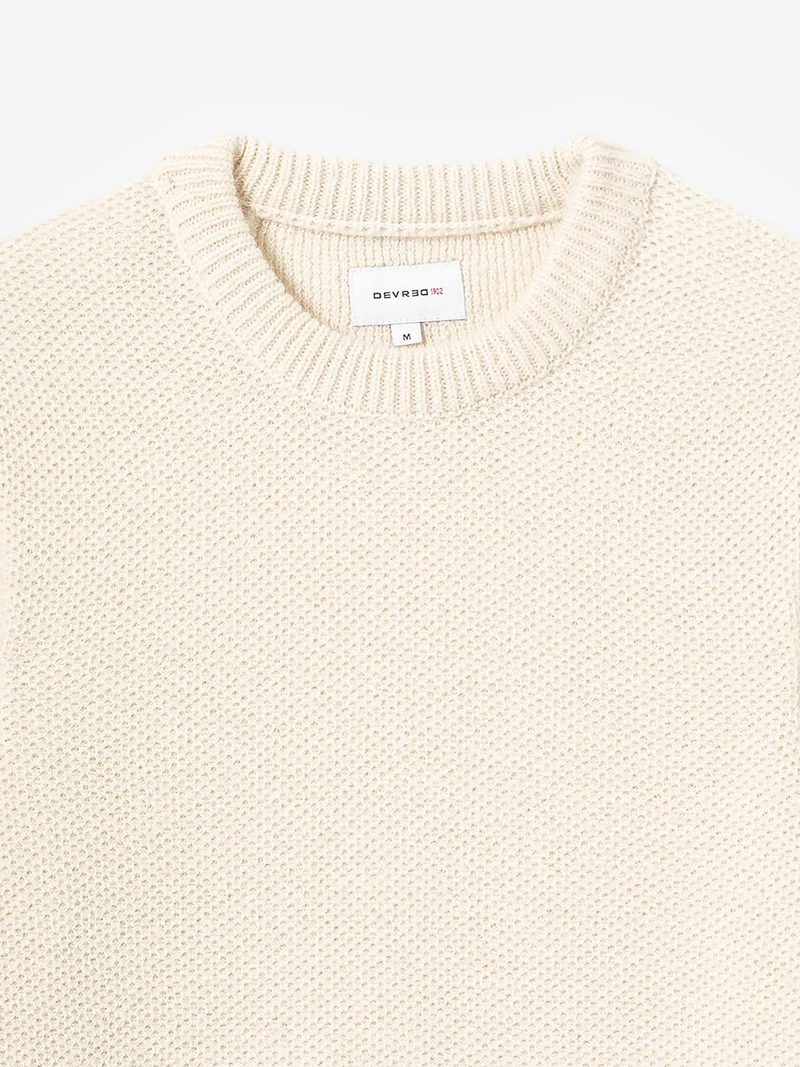 Pull col rond en coton