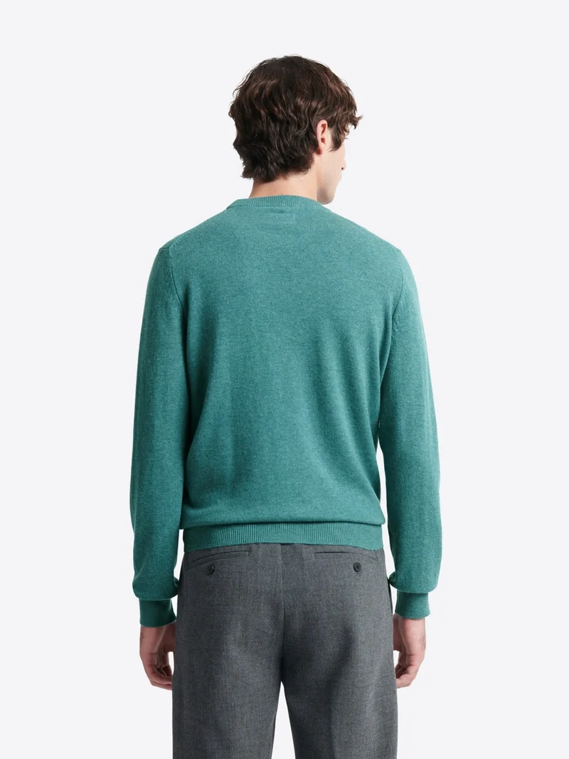 Pull col rond en cachemire chiné