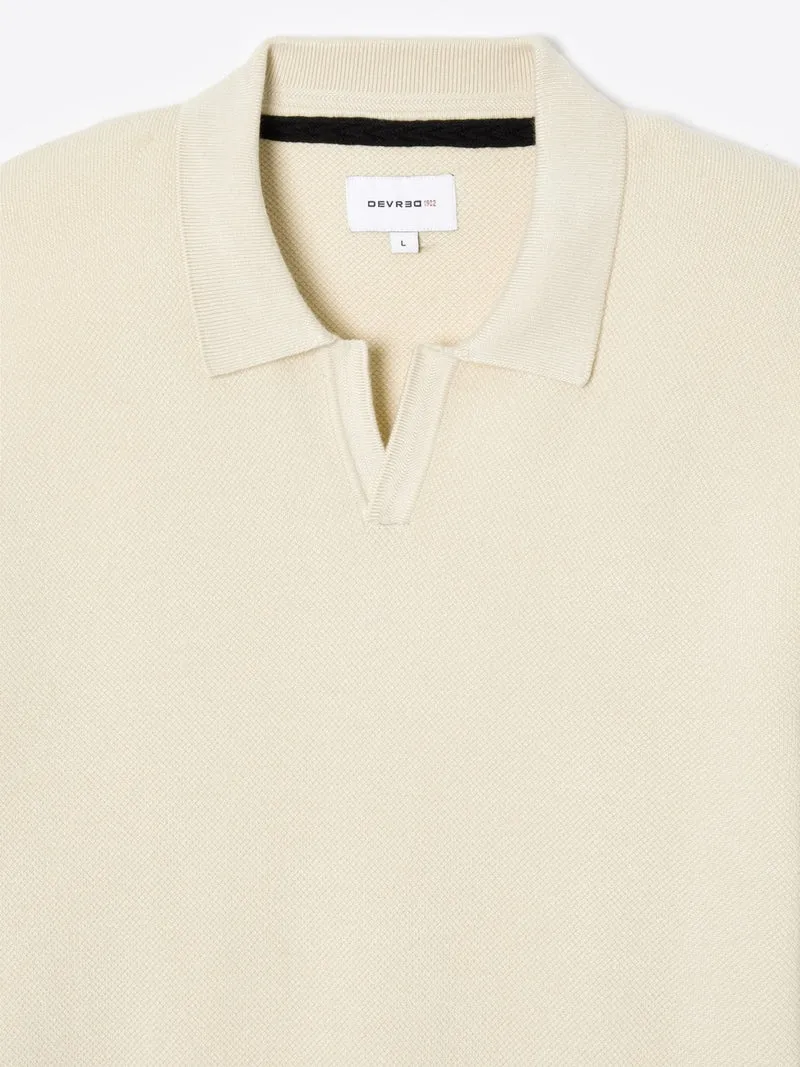 Polo maille col ouvert en viscose