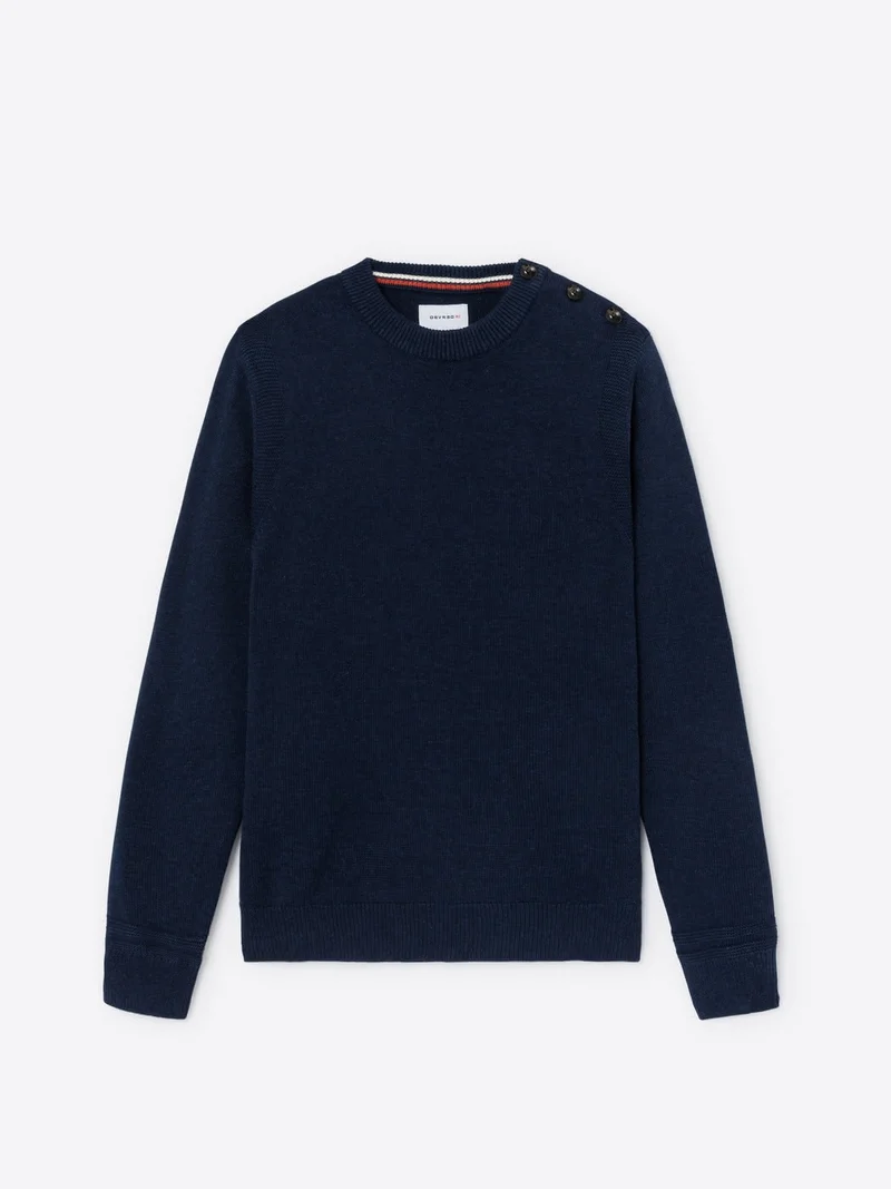 Pull épaule boutonnée en coton bio