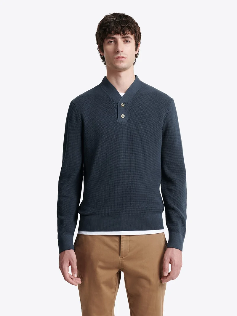 Pull col boutonné en coton