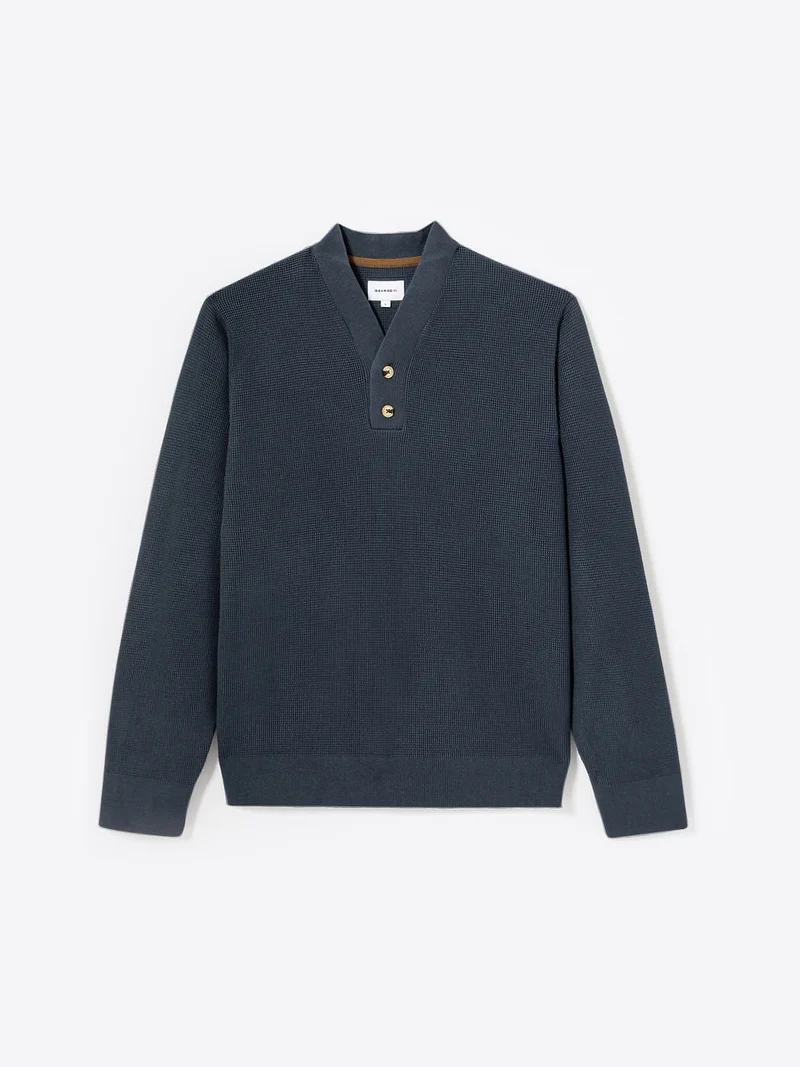 Pull col boutonné en coton