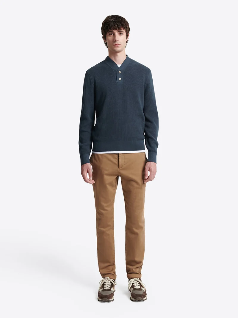 Pull col boutonné en coton