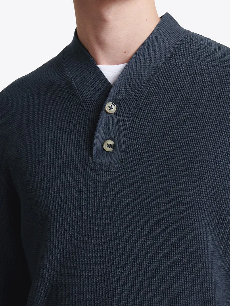 Pull col boutonné en coton
