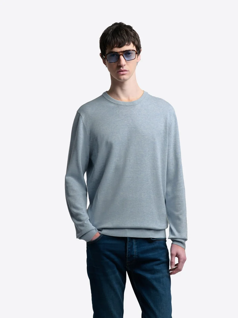 Pull col rond en coton bio