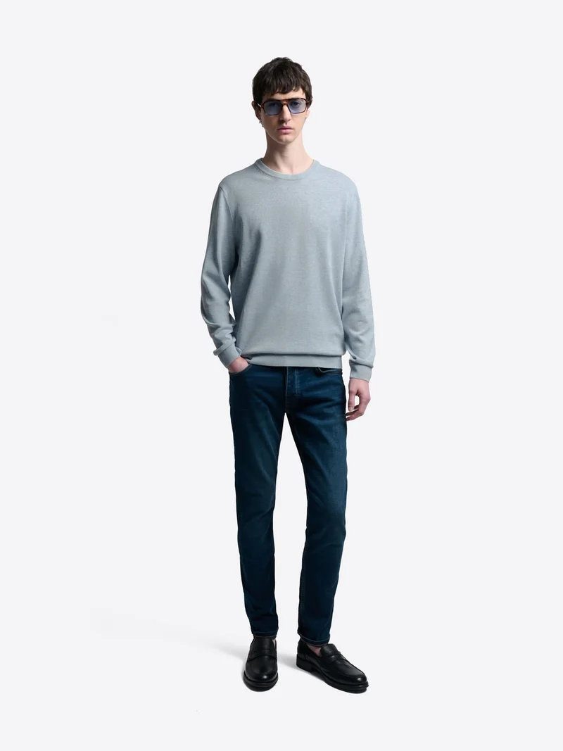 Pull col rond en coton bio