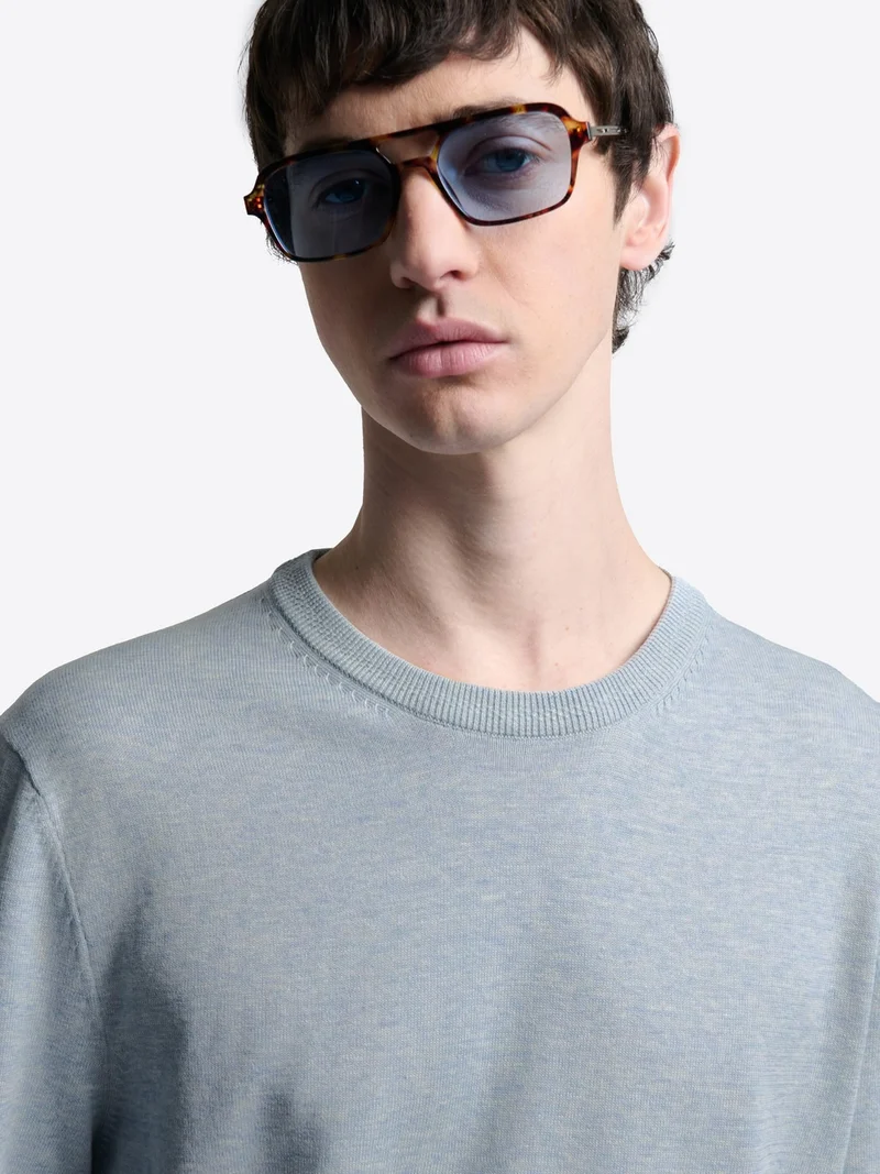 Pull col rond en coton bio