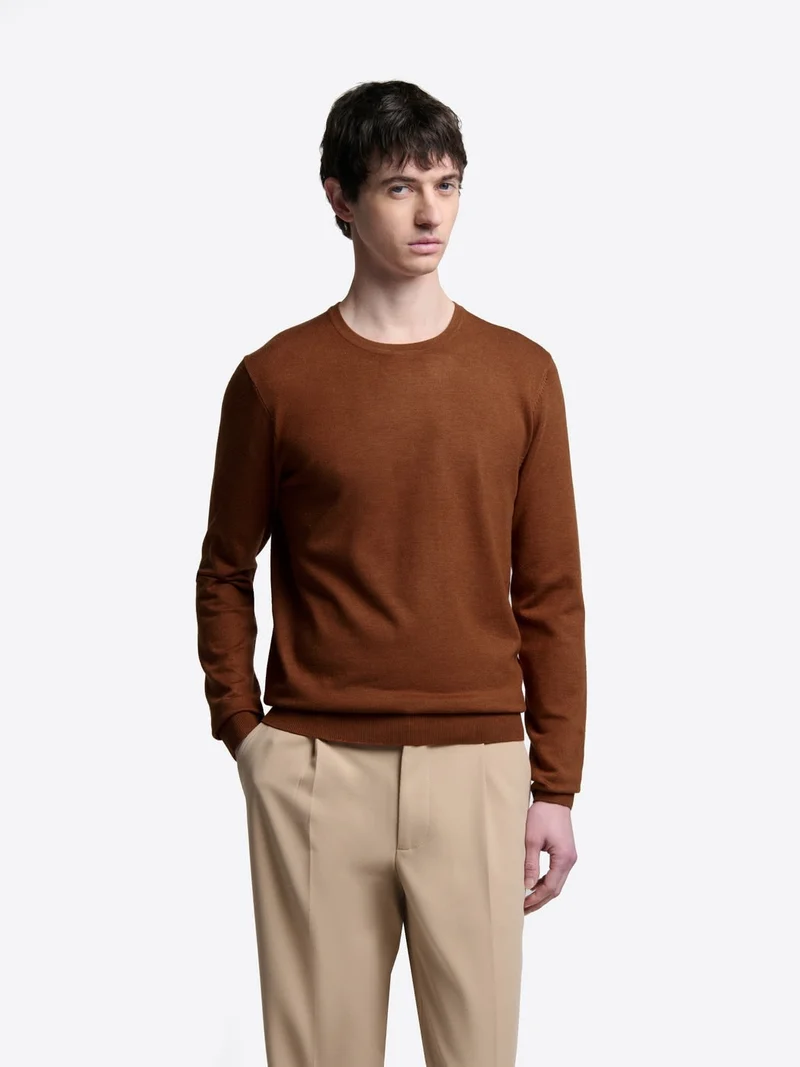 Pull col rond en viscose certifiée