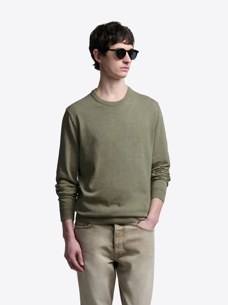 Pull col rond en coton bio