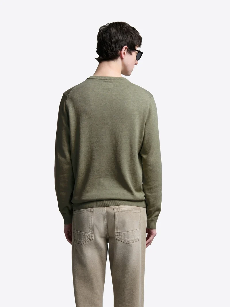 Pull col rond en coton bio