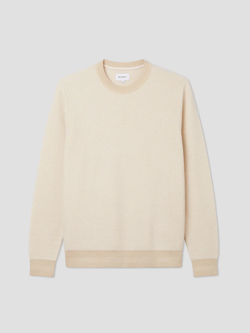 Pull col rond bicolore