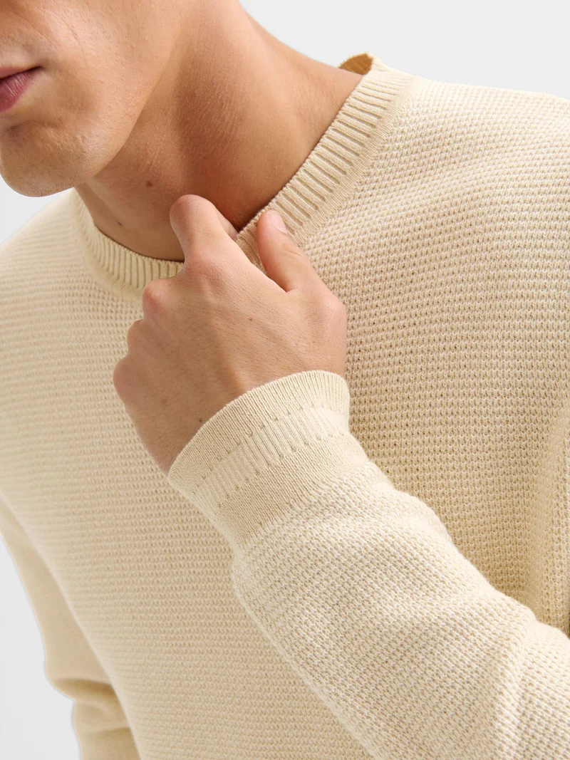 Pull col rond bicolore
