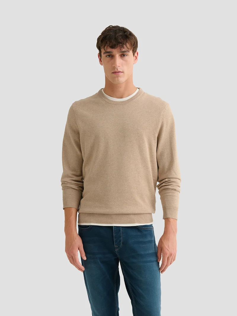 Pull col rond en coton biologique