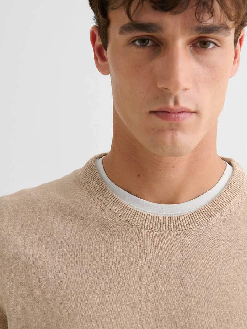 Pull col rond en coton biologique