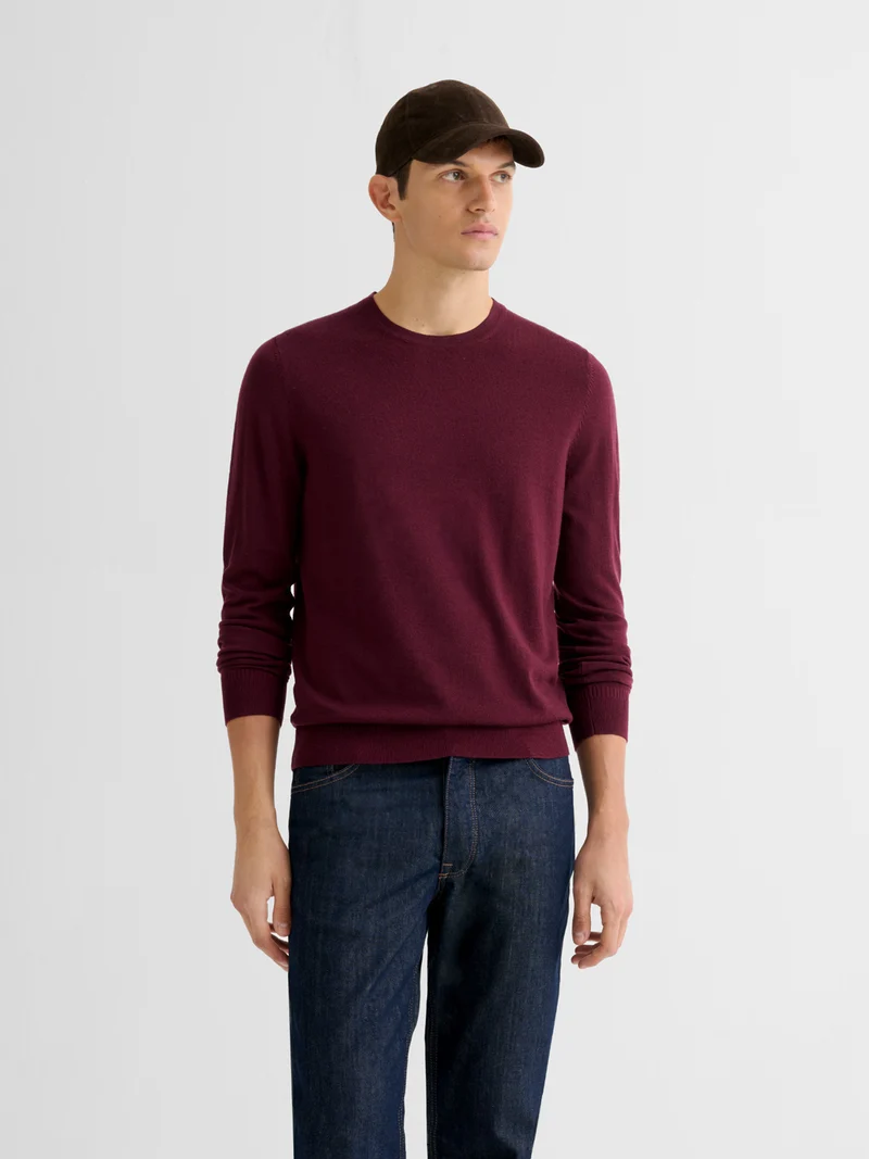 Pull col rond en laine Mérinos