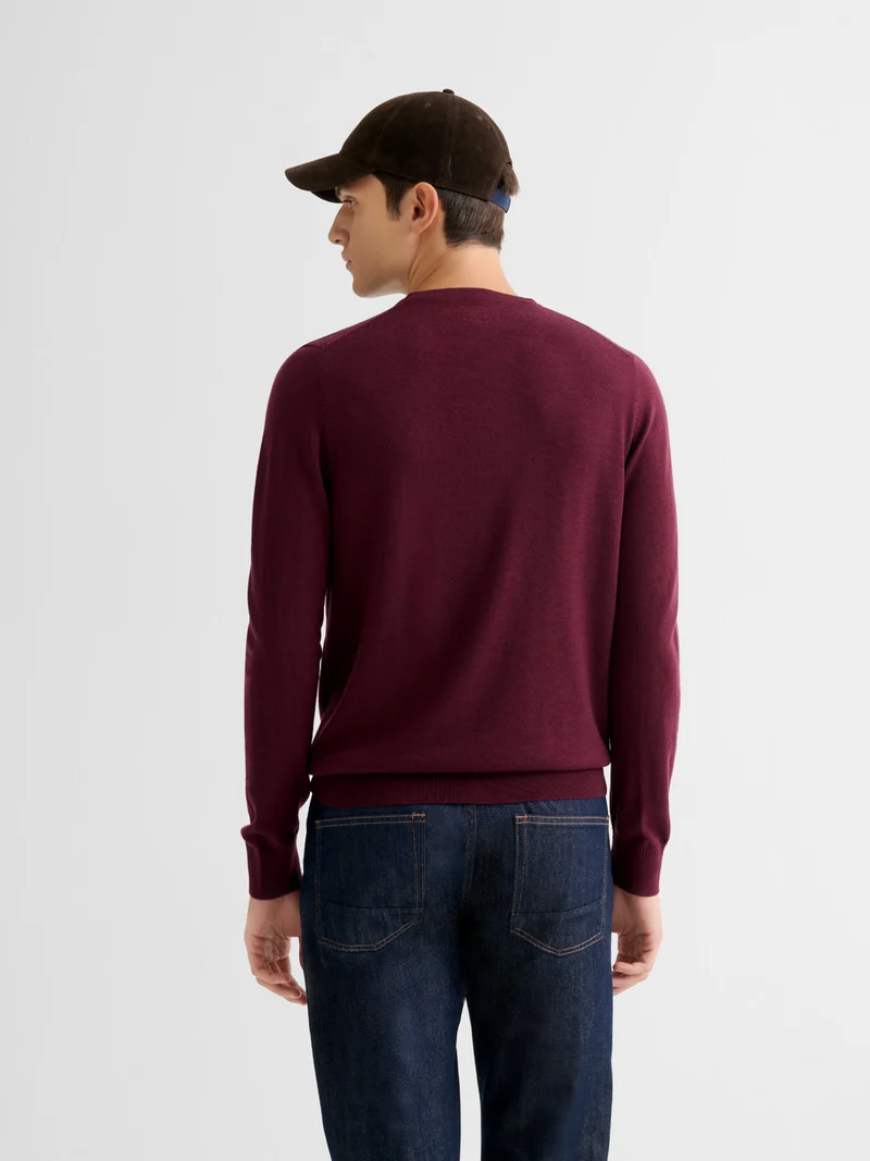 Pull col rond en laine Mérinos