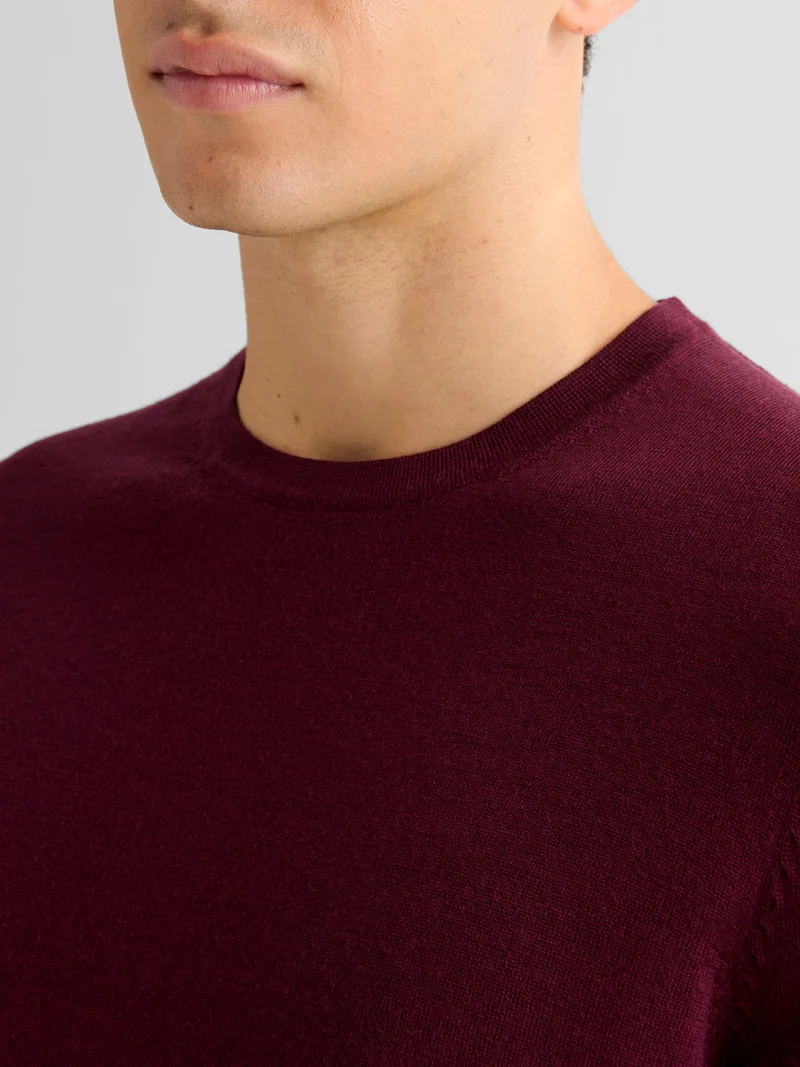 Pull col rond en laine Mérinos