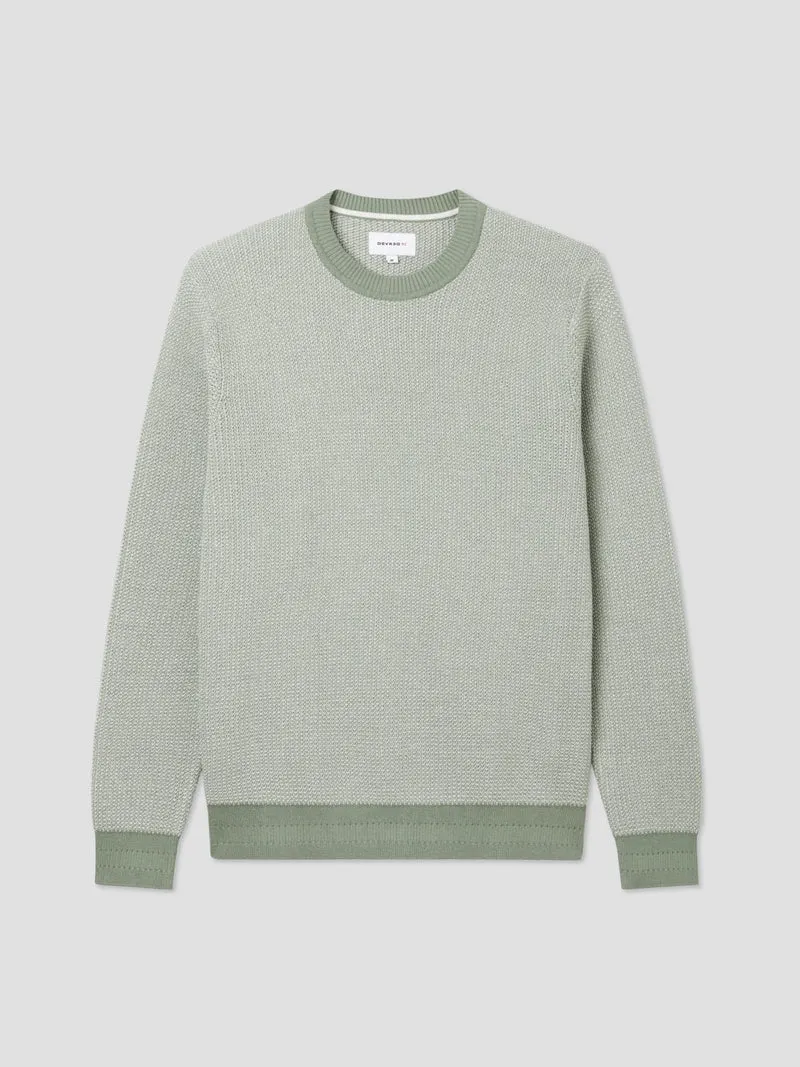 Pull col rond bicolore