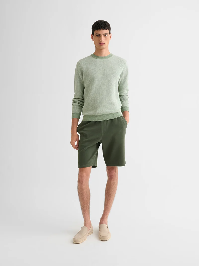 Pull col rond bicolore