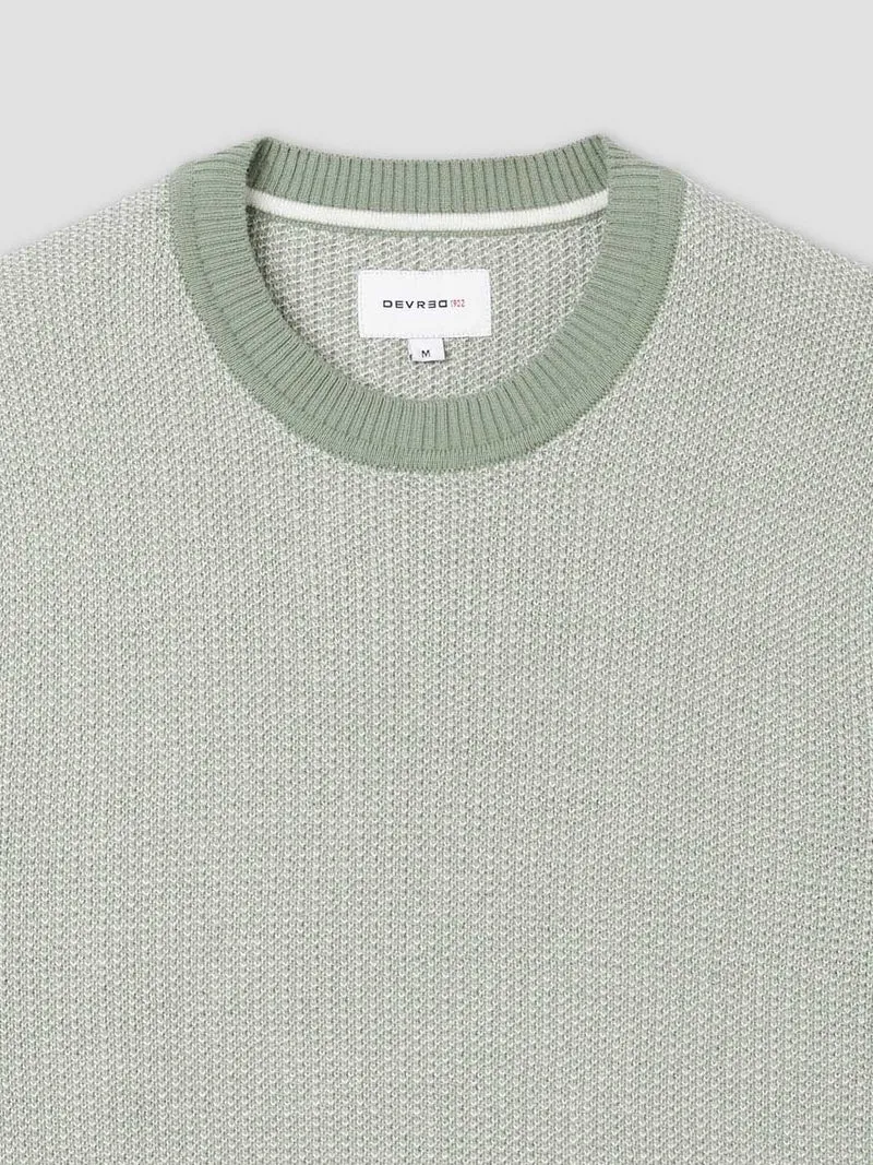 Pull col rond bicolore